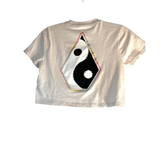 Volcom Girls Graphic Tee Cropped Geometric Multicolor Size M 8-10 - Picture 2 of 6